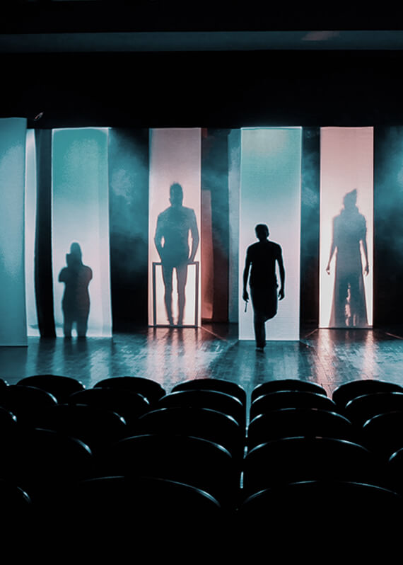 A people on the stage of the theater